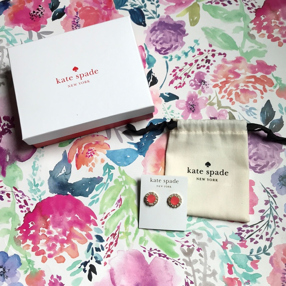 Kate Spade stud earrings with faux diamond